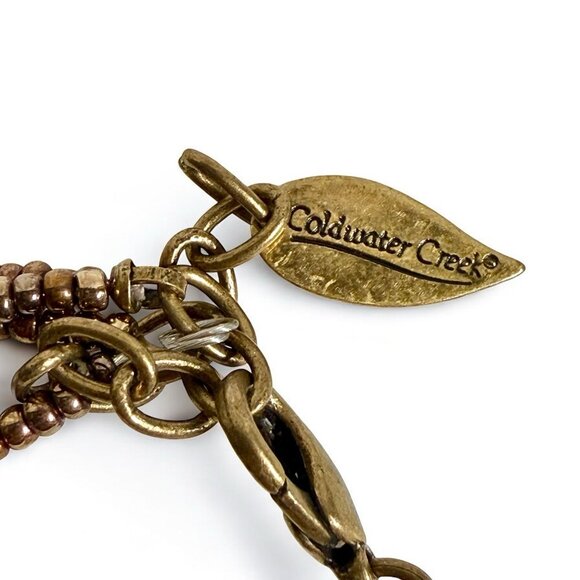 Coldwater Creek Carnelian Agate Tiger’s Eye Multi Strand Necklace Boho Bronze - Picture 7 of 9